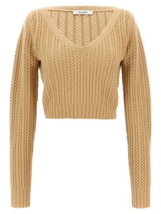 Max Mara Beige Wool Womens Cardigan