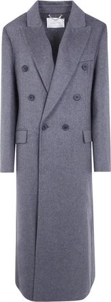 Victoria Beckham Double Faced Overcoat - Dames - Mantel - Grijs - XS - Leer - Jassen