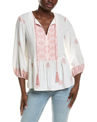 Vince Camuto Print Peasant Blouse