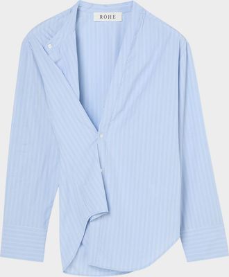 Róhe Stripe Long-Sleeve Overlap Shirt