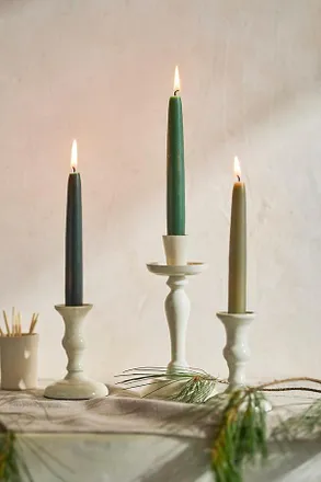 Terrain Unscented Taper Candles, Set of 6 Greens