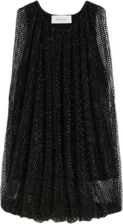 Sportmax Mesh top met kristallen - Dames - Tops zonder mouwen - Zwart - M - Polyester - Tops
