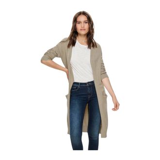 Jacqueline de Yong Jacqueline de Yong, Truien & Vesten, Dames, Beige, S, Lange gebreide vest met knopen