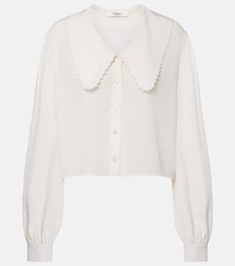 Chlo&eacute; Chlo&eacute; Scalloped silk shirt