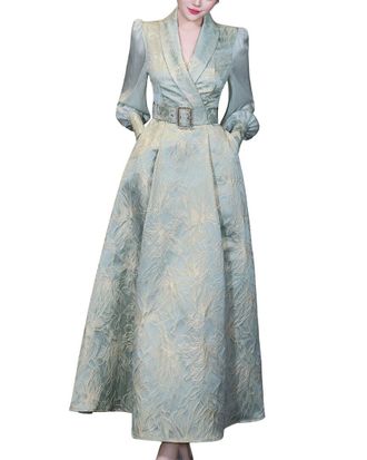 Burryco Printed Long Sleeve Maxi Dress