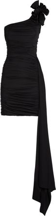 Maygel Coronel Black One-Shoulder Draped Mirmar Dress