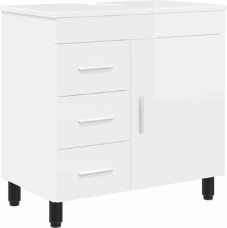 vidaXL Unidad De Tocador De Ba&ntilde;o Blanco Brillante 60 X 35 X 60 Cm Vidaxl