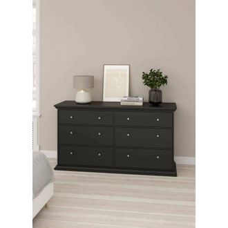 Dmora Dmora - Aparador Gladys, Buf&eacute; De Sal&oacute;n, Aparador De Sal&oacute;n, Despensa De Cocina, 163x52 H88 Cm, Negro