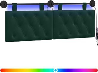 vidaXL Cabecero Colgante Verde Oscuro Terciopelo Vidaxl