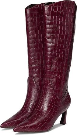 Naturalizer Emily Narrow Calf Knee High Boots Womens Boots Cranberry Red Croco Leather : 8.5 M (B), Leather/Suede