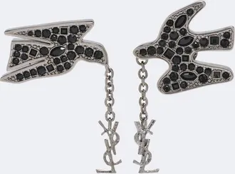 Saint Laurent Cassandre crystal-embellished earrings