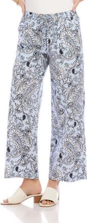 Karen Kane Crop Cotton Poplin Drawstring Pants in Paisley at Nordstrom, Size X-Small