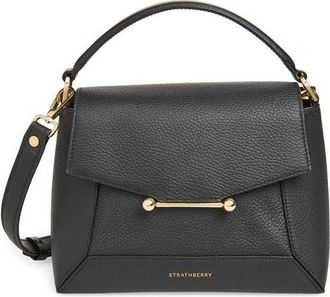 Strathberry Mosaic Leather Top Handle Bag in Black at Nordstrom