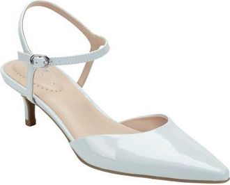Bandolino Rose Ankle Strap Pointed Toe Kitten Heel Sandal in Light Blue at Nordstrom, Size 9.5