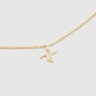 Monica Vinader Gold Mini Initial X Chain Necklace