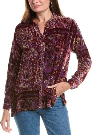Johnny Was The Slim Audrey Collared Silk-Blend Shirt