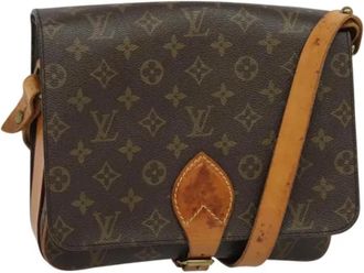 Louis Vuitton Tweedehands Canvas Louis Vuitton tassen - Dames - Vintage Schoudertas - Bruin - ONE Size - Leer - Vintage