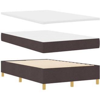 vidaXL Cama Tipo Box Spring Marr&oacute;n Oscuro 120 X 200 Cm Tela Vidaxl