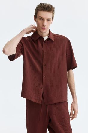 H&M Relaxed-fit shirt in Burgundy at Nordstrom, Size Xx-Large