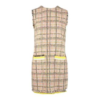 Msgm Damesjurk - Dames - Korte kleedjes - Beige - S - Katoen - Kleedjes