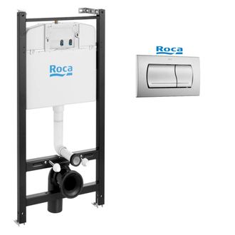 Roca Bastidor Roca Active, Pack Cisterna Empotrada, Pulsador Cromo Mate Y Anclajes