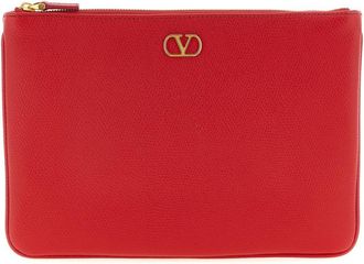 Valentino Garavani Red Vlogo Signature Clutch