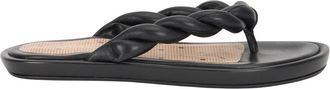 Red Valentino Leren slippers - Dames - Slippers - Zwart - 36 EU - Leer - Schoenen