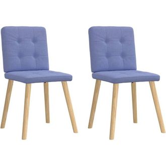vidaXL Sillas De Comedor 2 Uds Tela Azul Jeans Vidaxl