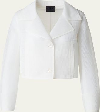 Akris Alice Double Layer Techno Grid Trench Jacket