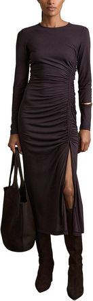 Reiss Rosie Ruched Plain Midi Dress