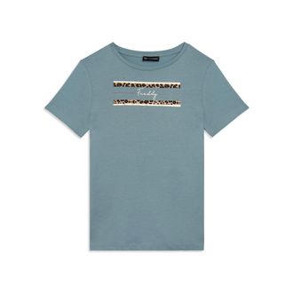 Freddy T-shirt Manica Corta con Dettagli Animalier e Borchie