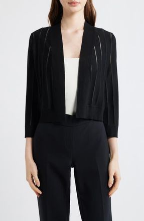 Anne Klein Sheer Stripe Shrug in Anne Black at Nordstrom, Size X-Large P