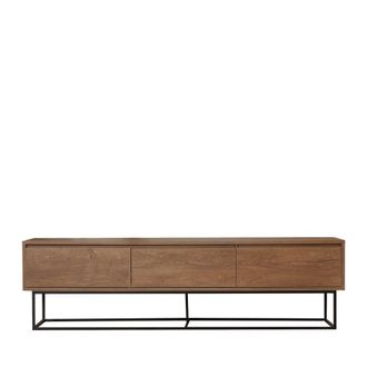 DRAWER Mueble de TV con 3 cajones de madera y metal L180cm - Madera oscura