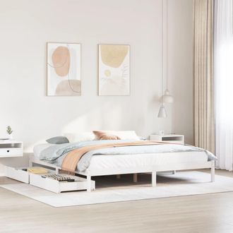 Berkfield Home Bed Frame without Mattress White 180x200 cm Super King Solid Wood Pine