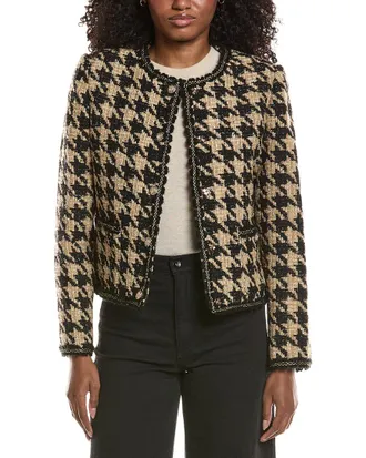 Elie Tahari Oversized Houndstooth Jacket