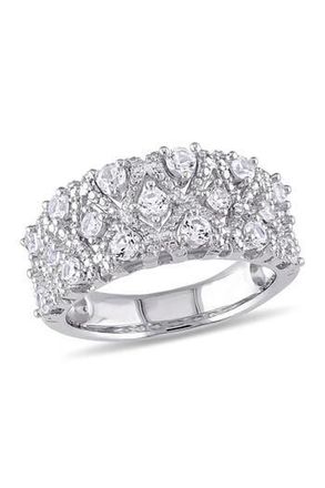 Delmar Sterling Silver Lab Created White Sapphire Milgrain Ring at Nordstrom Rack, Size 5