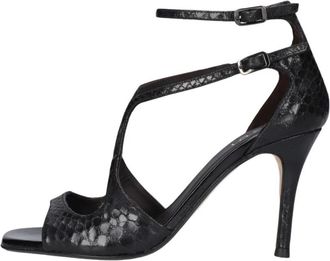 Lodi Sasue - Dames - Sandalen met hakken - Zwart - 40 EU - Leer - Schoenen
