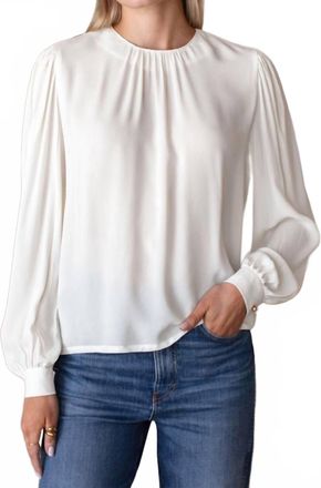 Emerson Fry Gathered Neckline Blouse In Star White