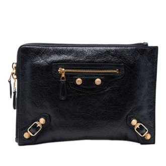 Balenciaga Pre-owned Balenciaga Lambskin Motocross Giant 12 Zip Around Flat Clutch Ladies 2F95O5W47PZLEZM8