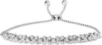 House of Brilliance Haus Of Brilliance Silver 0.26 Ct. Tw. Diamond Link Bracelet