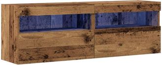 vidaXL Vidaxl - tv Wall Cabinets with led Lights 2 pcs Old Wood 60x30x40 cm