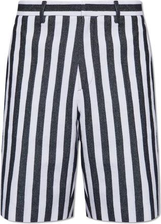 Moschino Gestreepte shorts - Heren - Korte Broeken - Wit - M - Katoen - Korte Broeken