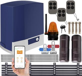 OEM Kit De Accionamiento Para Puertas Correderas Dp1000 Wifi, 3 Mandos A Distancia, 5 Tiras De L&aacute;mparas