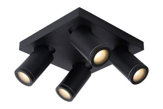 Lucide TAYLOR Dimmable Stylish Tiltable Bathroom LED Ceiling Spotlight GU10 in Black