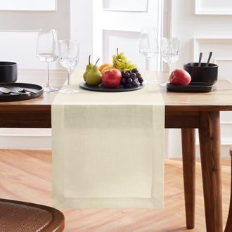 Solino Home Linen Table Runner for Dining Table, Holiday and Everyday Table Decor - Sonoma in Ivory at Nordstrom, Size Xx-Small