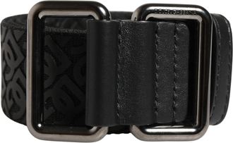 Dolce & Gabbana Men Black DG Logo Polyester Metal Buckle Mens Belt
