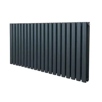 MonsterShop Oval Column Radiator - 600mm x 1200mm - Anthracite Grey