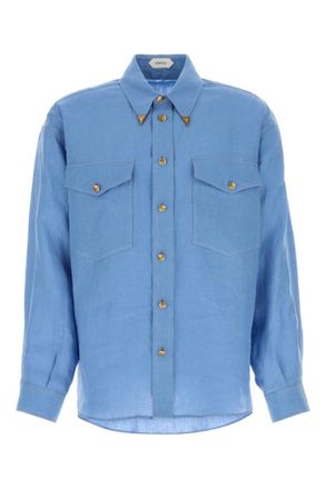Versace Light Blue Relaxed Shirt