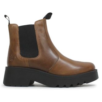 FLY London MEDI789FLY Rug Leather Womens Ankle Boots - Mid Brown - Size:UK 6