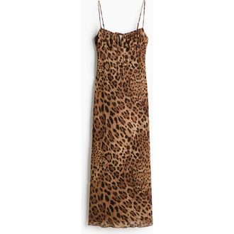 H&M Strappy Dress in Brown/leopard Print at Nordstrom, Size Xx-Large